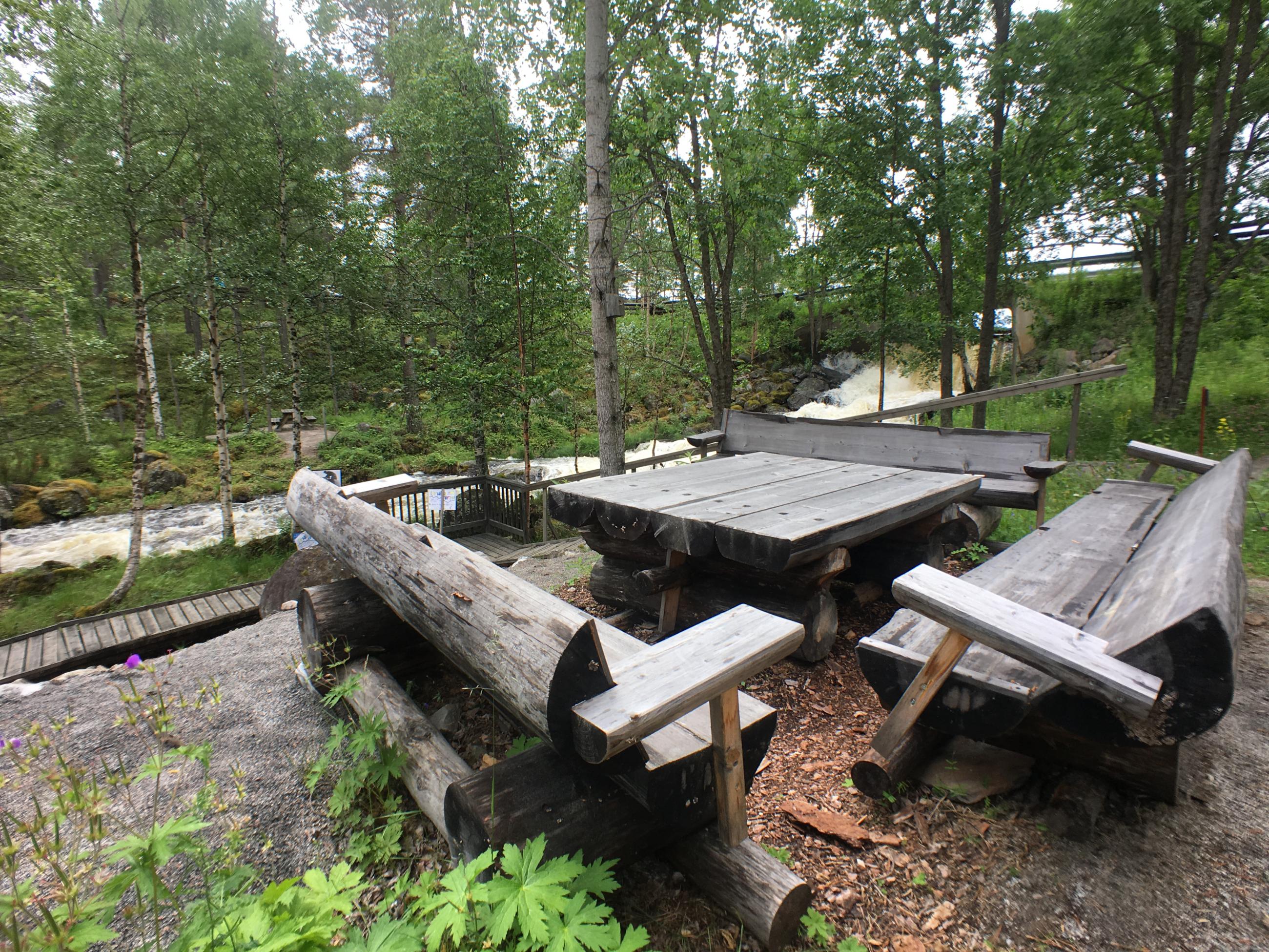 Sittplats i Fjällbotaniska Trädgården